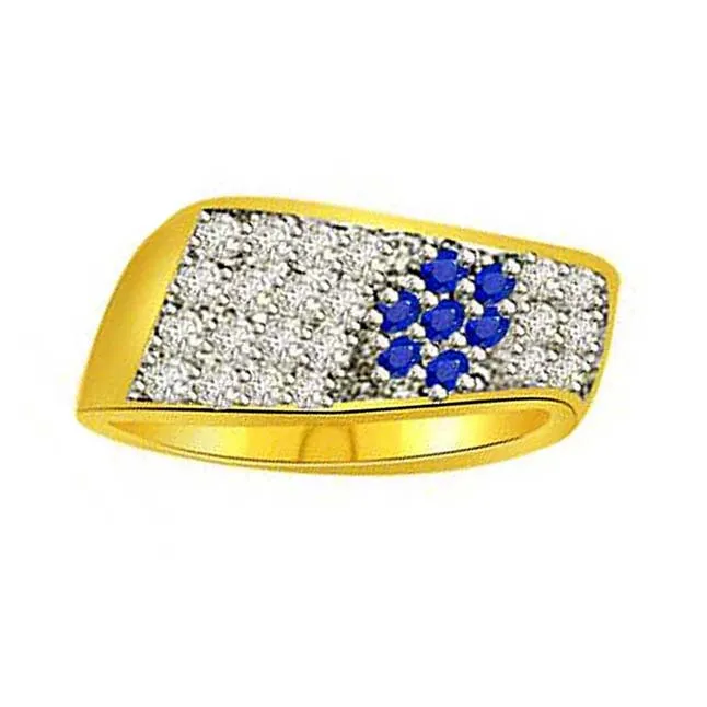 0.32cts Classy Diamond and Sapphire Ring (SDR1382)