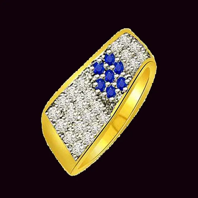 0.32cts Classy Diamond and Sapphire Ring (SDR1382)