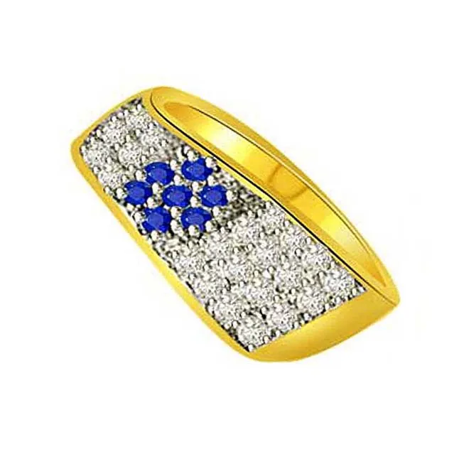 0.32cts Classy Diamond and Sapphire Ring (SDR1382)