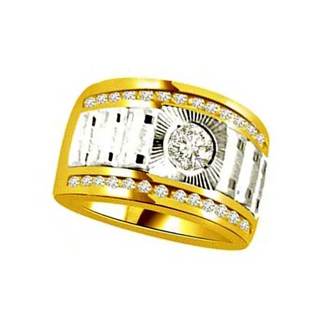 0.26cts Fine Two Tone Diamond Ring in 18K Gold (SDR1385)