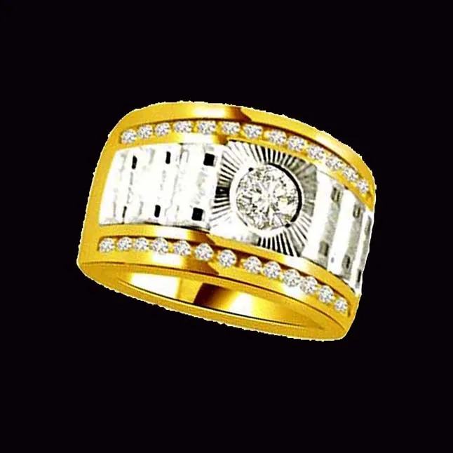 0.26cts Fine Two Tone Diamond Ring in 18K Gold (SDR1385)