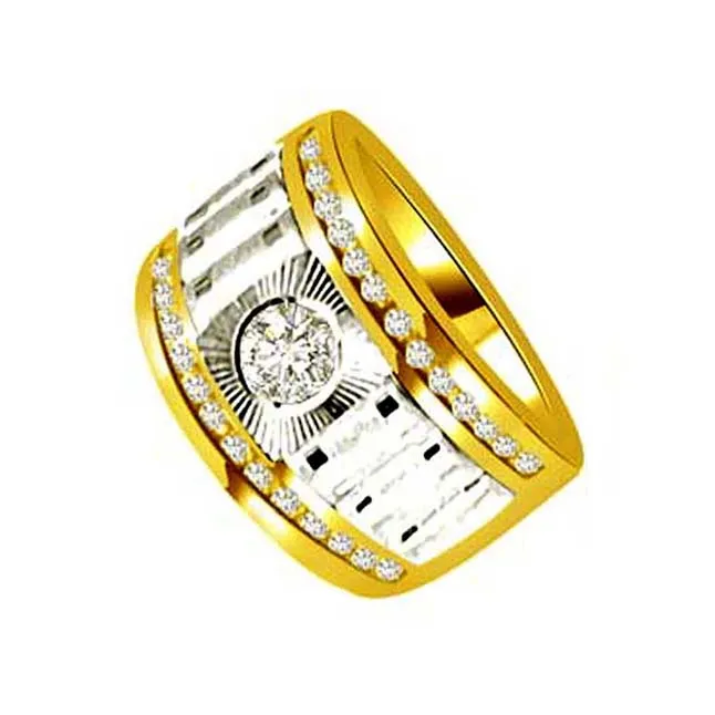 0.26cts Fine Two Tone Diamond Ring in 18K Gold (SDR1385)