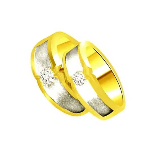 0.10cts Real Diamond and Two Tone Gold Band (SDR1387)