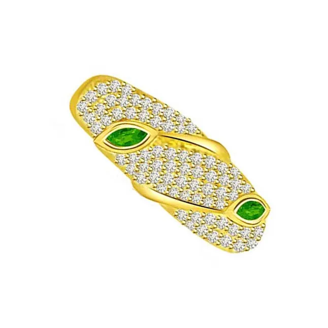 Fine Real Diamond and Emerald Half Eternity Band (SDR1391)