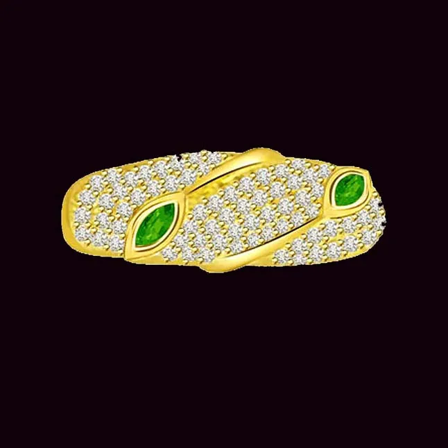 Fine Real Diamond and Emerald Half Eternity Band (SDR1391)