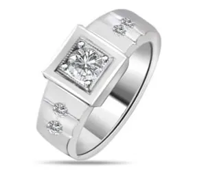 Fine Real Diamond Ring in 14K White Gold (SDR1394)
