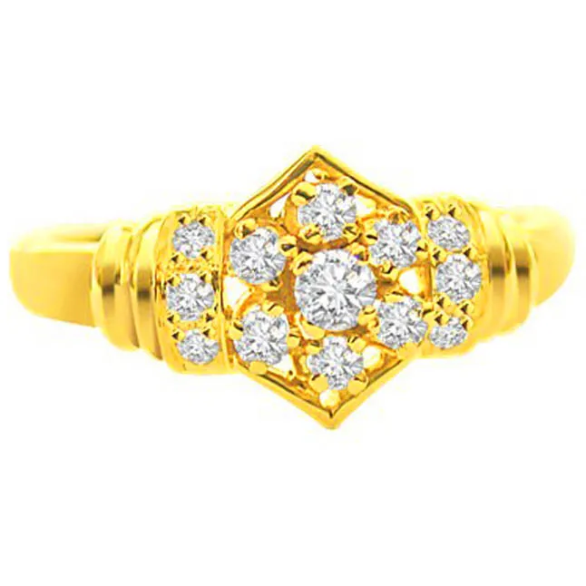 Love Real Diamond 18kt Yellow Gold Kudajodi Ring (SDR14)