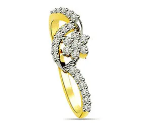 0.48 cts Flower Shape Diamond rings
