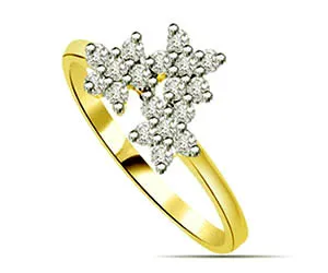0.27 cts Flower Shaped Diamond Solitaire rings