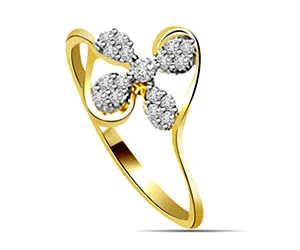 0.20 cts Flower Shaped Diamond Solitaire rings
