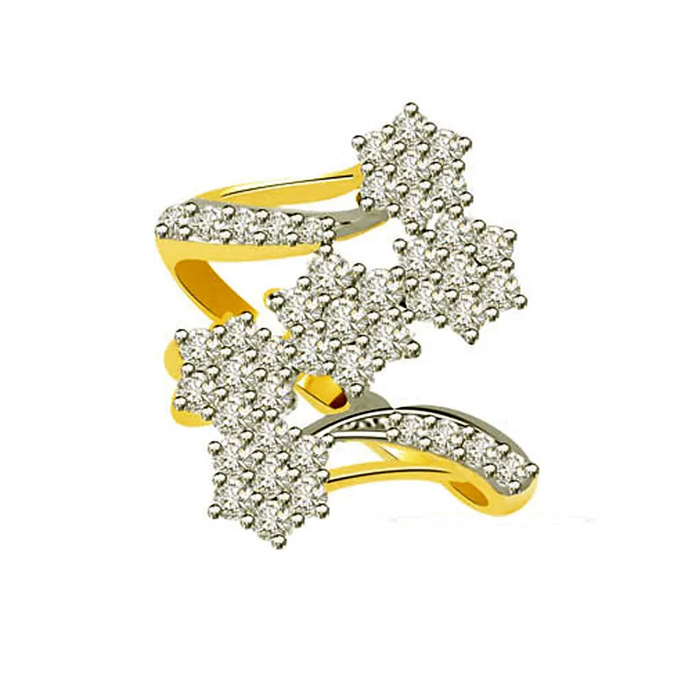0.50 cts Flower Shape Diamond rings