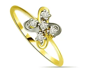 0.20cts Flower Shaped Real Diamond Solitaire Ring (SDR1420)