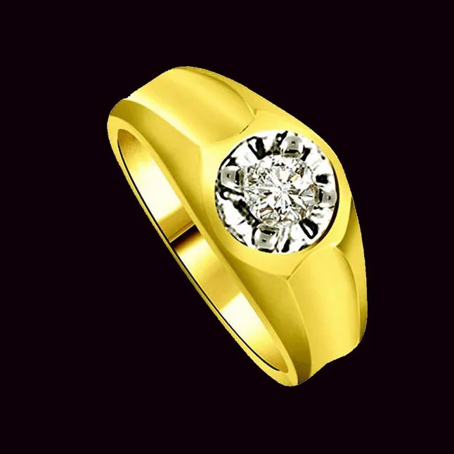 0.40cts Two Tone Solitaire Real Diamond Ring (SDR1425)