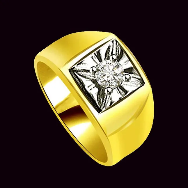 0.35cts Two Tone Solitaire Real Diamond Ring (SDR1431)