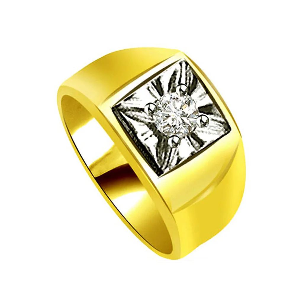 0.35 cts Two Tone Solitaire Diamond rings -Two Tone Solitaire