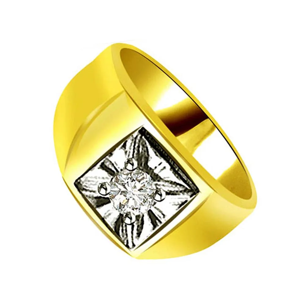 0.35 cts Two Tone Solitaire Diamond rings -Two Tone Solitaire