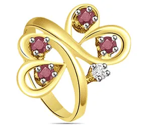 0.25cts Real Diamond & Ruby Ring (SDR1432)