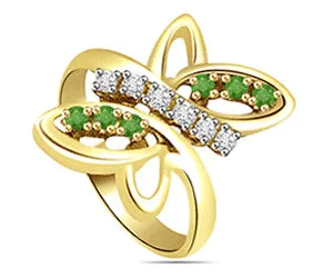 0.48cts Real Diamond & Emerald Ring (SDR1436)