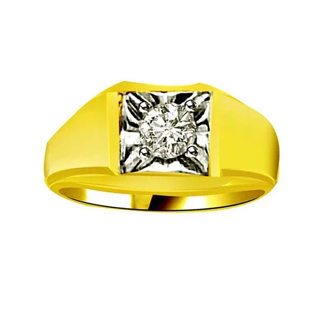 0.25cts Two Tone Solitaire Real Diamond Ring (SDR1443)