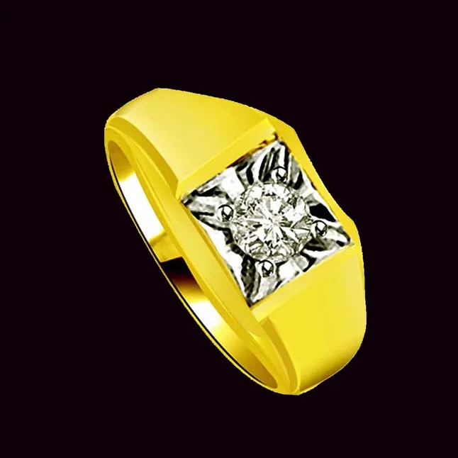 0.25cts Two Tone Solitaire Real Diamond Ring (SDR1443)