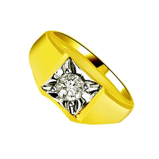 0.25cts Two Tone Solitaire Real Diamond Ring (SDR1443)