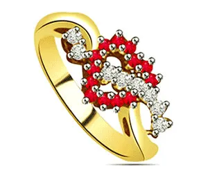 0.64cts Heart Shaped Real Diamond & Ruby Ring (SDR1472)