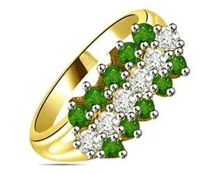 0.58 cts Diamond & Emerald rings -Diamond & Emerald