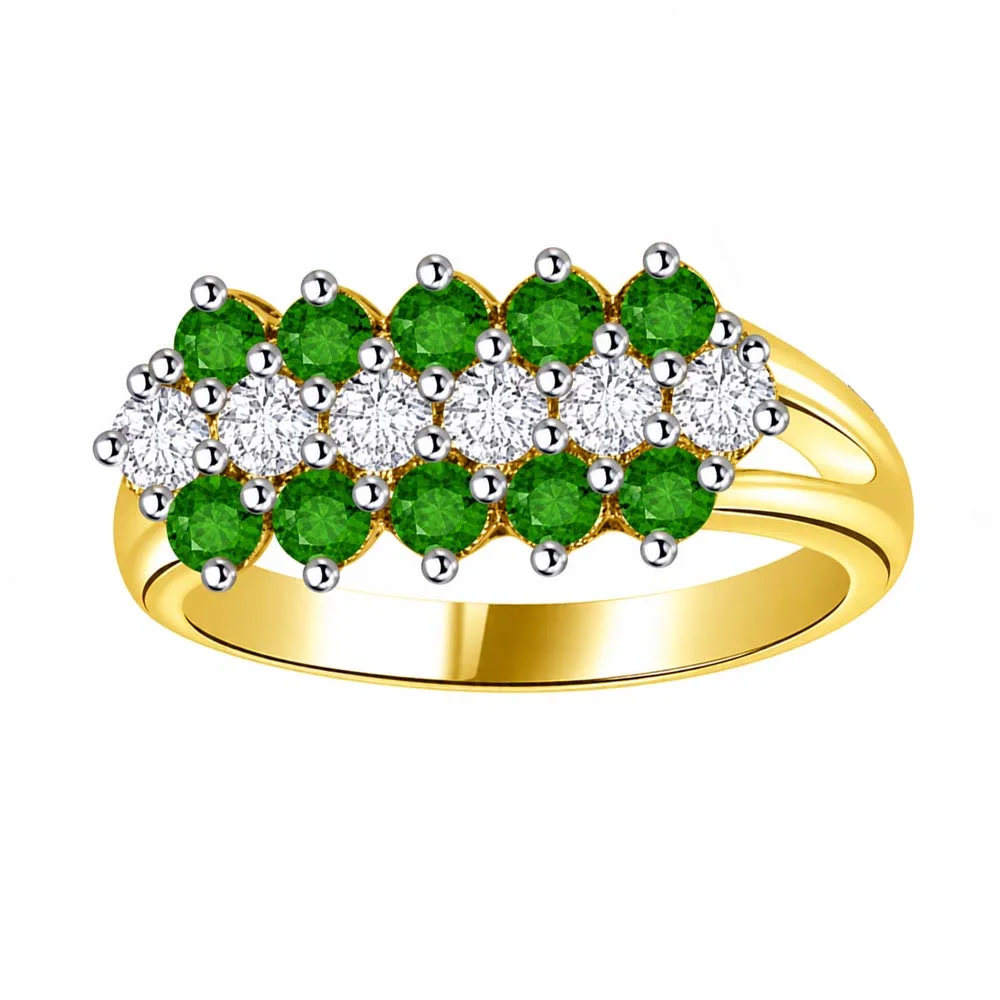 0.58cts Real Diamond & Emerald Ring (SDR1478)
