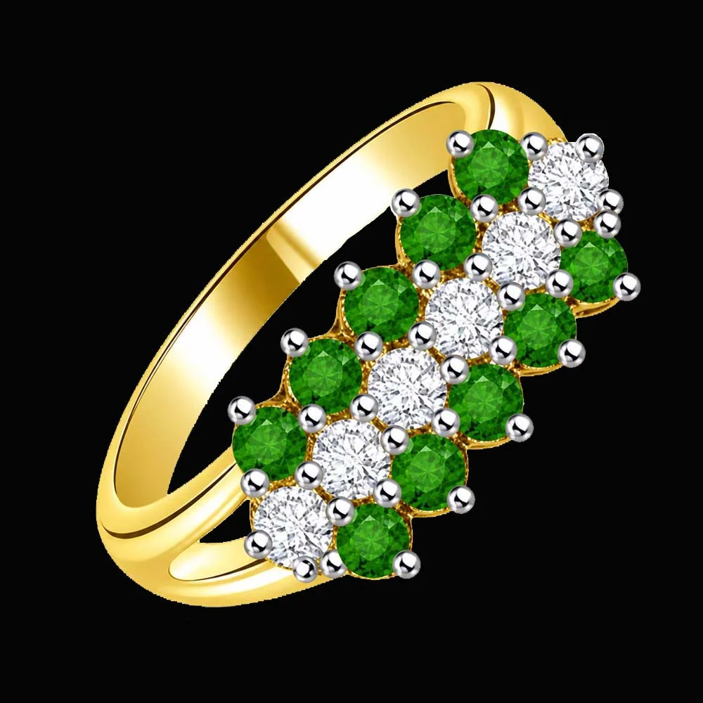 0.58cts Real Diamond & Emerald Ring (SDR1478)