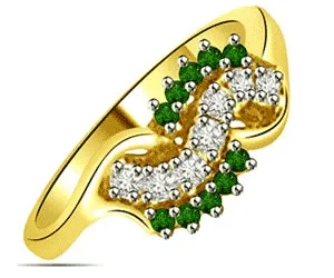0.65 cts Diamond & Emerald rings -Diamond & Emerald