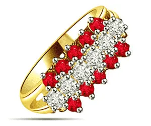 0.74cts Real Diamond & Ruby Ring (SDR1480)