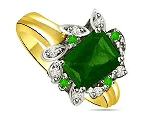 1.32 cts Diamond & Emerald rings -Diamond & Emerald