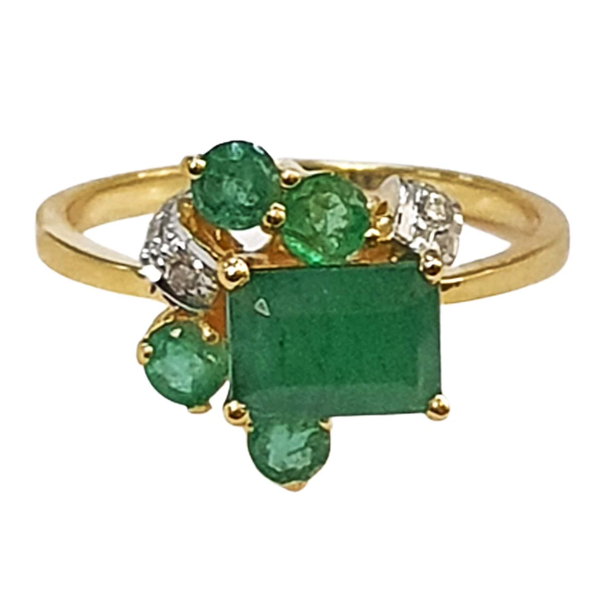 1.24cts Real Diamond & Emerald Ring (SDR1489)