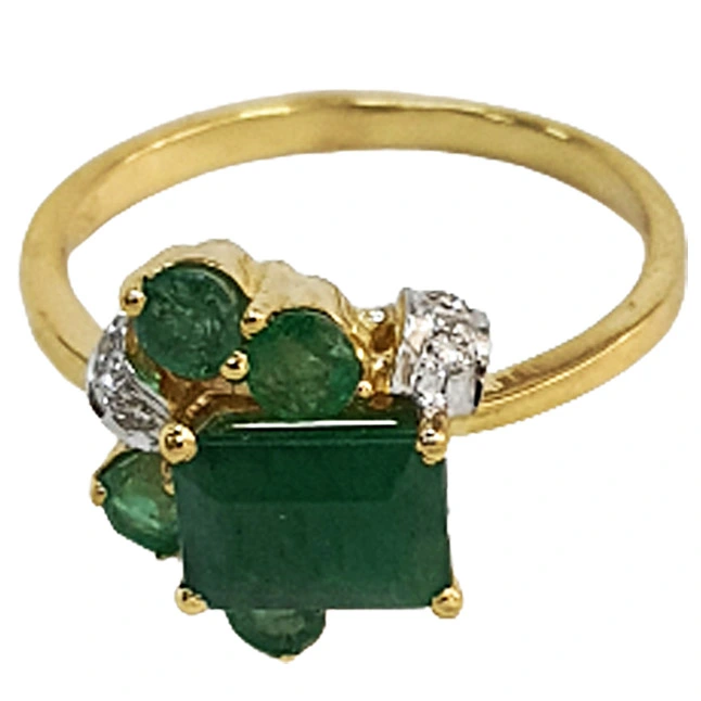 1.24 cts Diamond & Emerald rings -Diamond & Emerald
