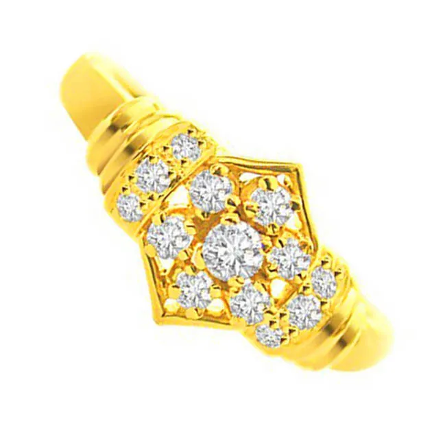 Love Real Diamond 18kt Yellow Gold Kudajodi Ring (SDR14)