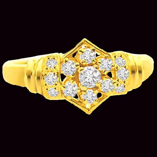 Love Real Diamond 18kt Yellow Gold Kudajodi Ring (SDR14)