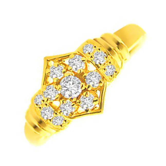 Love Real Diamond 18kt Yellow Gold Kudajodi Ring (SDR14)