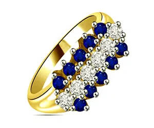 0.64cts Real Diamond & Sapphire Ring (SDR1519)