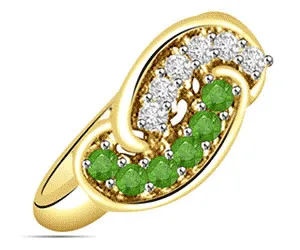 0.54cts Real Diamond & Emerald Ring (SDR1520)