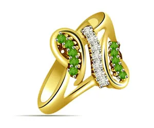 0.54cts Diamond & Emerald rings -Diamond & Emerald