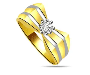 0.25 ct Diamond rings -Two Tone Solitaire