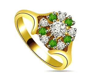 0.41 cts Diamond & Emerald rings