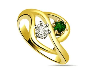 0.11 cts Diamond & Emerald rings