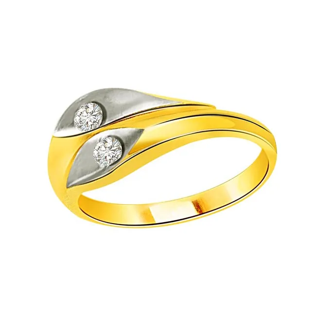 0.06cts Two Real Diamond Two Tone Ring (SDR1588)