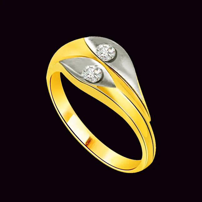 0.06cts Two Real Diamond Two Tone Ring (SDR1588)