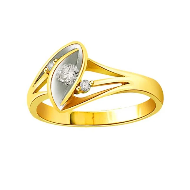 0.10cts 3 Real Diamond Two Tone Ring (SDR1589)