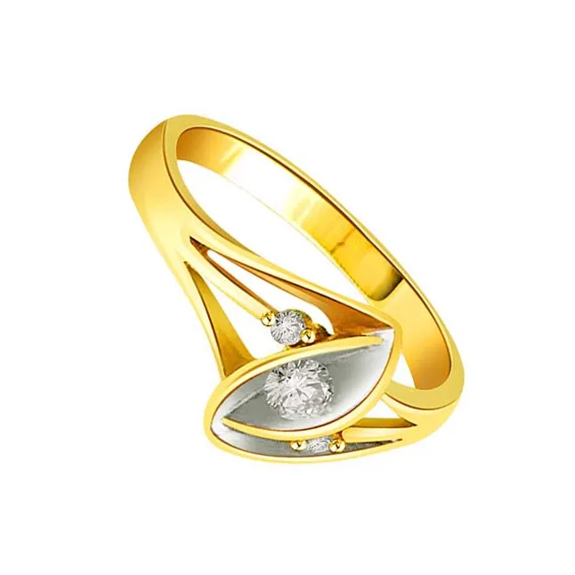 0.10cts 3 Real Diamond Two Tone Ring (SDR1589)