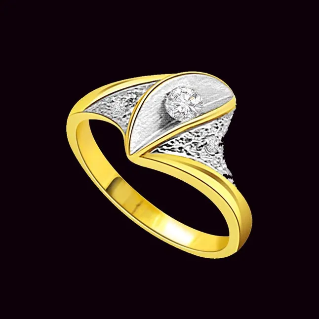 0.07cts Real Solitaire Diamond Two Tone Ring (SDR1590)