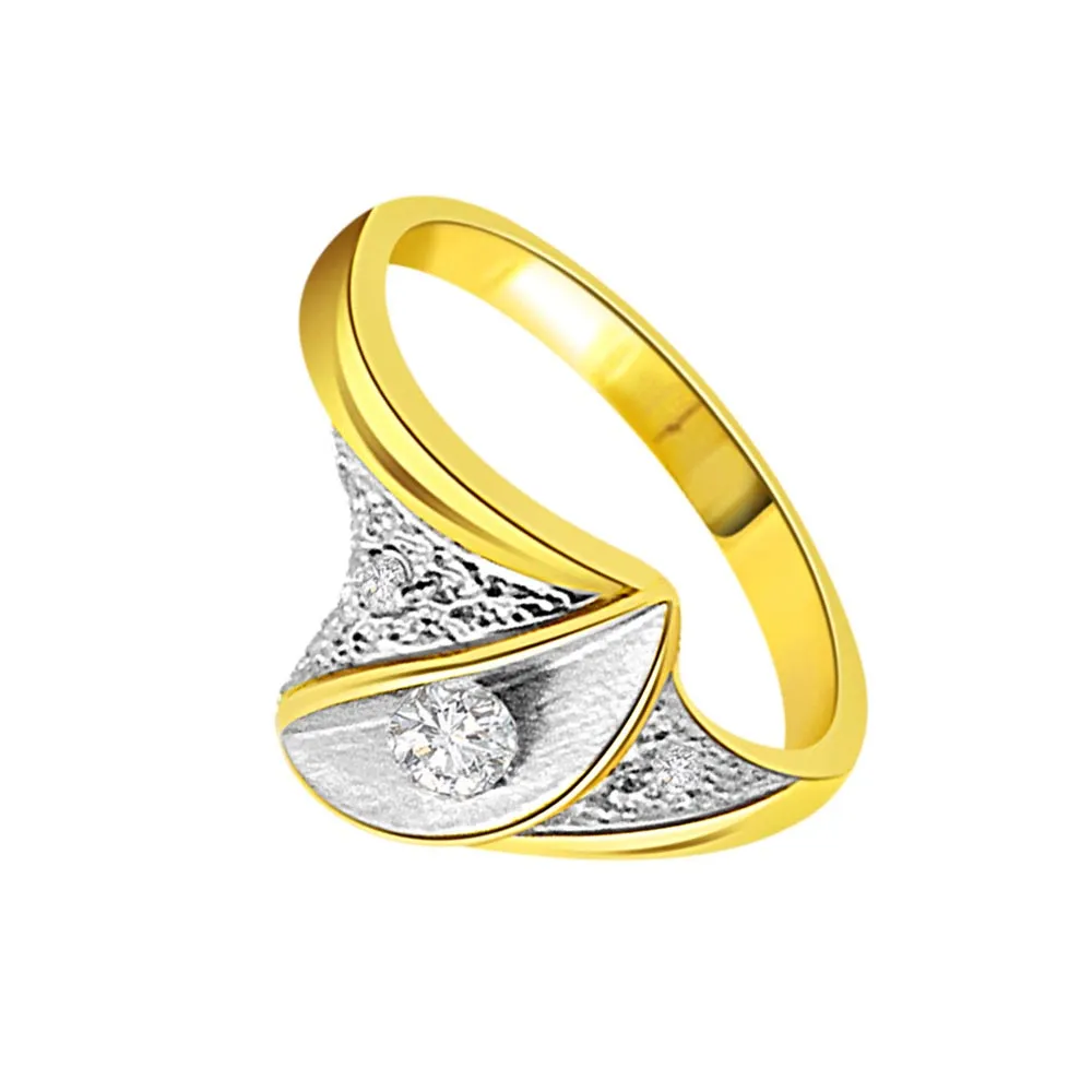 0.07 cts Solitaire Diamond Two Tone rings