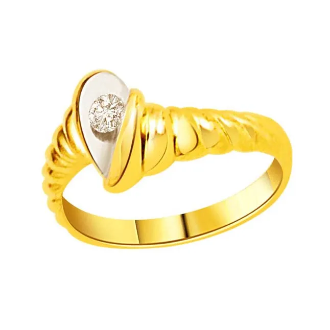 0.10cts Real Diamond Solitaire Two Tone Ring (SDR1591)